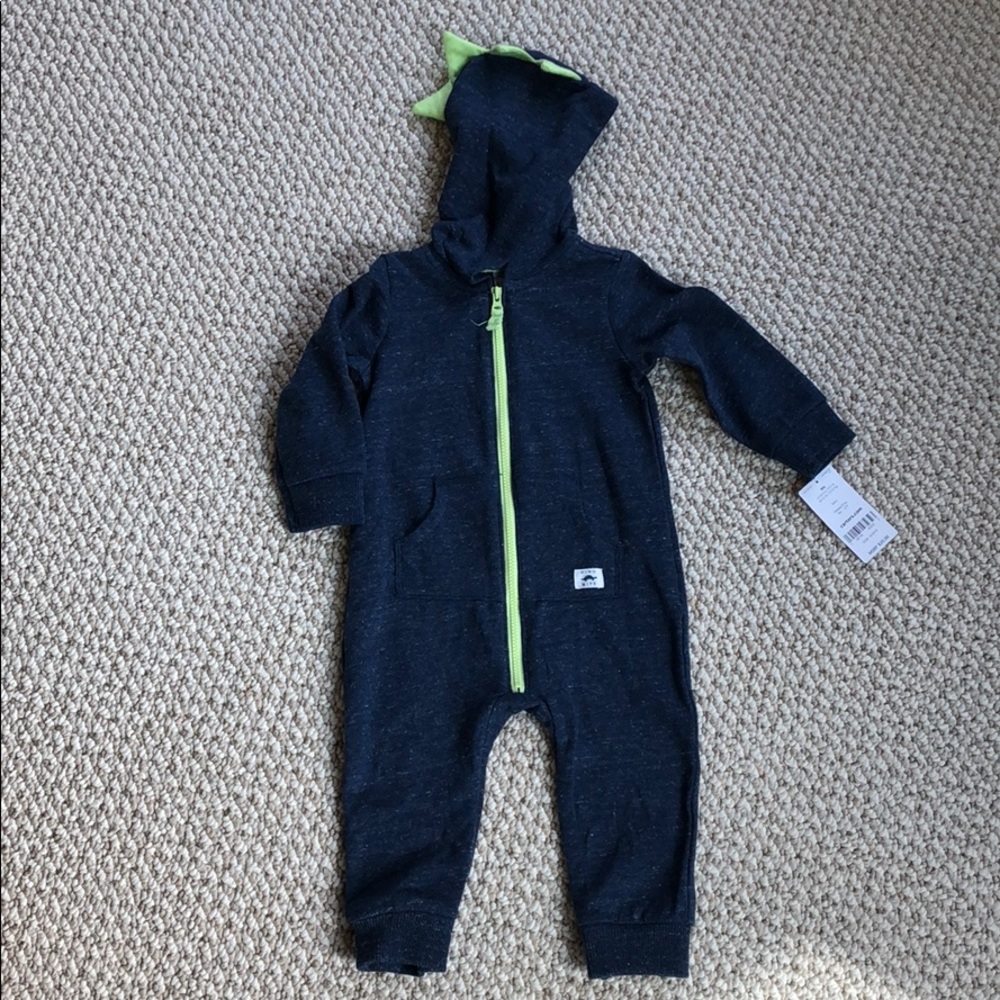 Cute Carters Hooded Dino Onsie with zipper!